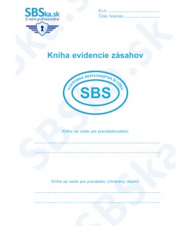 KNIHA EVIDENCIE ZÁSAHOV SBS a VO